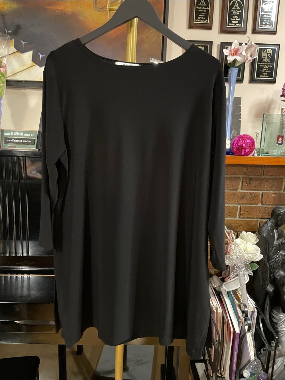 Sympli Black 3/4 Sleeve Tunic